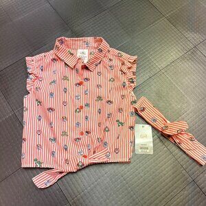 DISNEY TOY STORY SLEEVELESS SHIRT AND MATCHING HEAD BAND 9/10 NEW